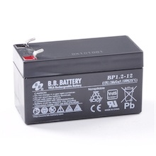 12V 1.2Ah Batteria, Batteria Piombo-Acido (AGM), B.B. Battery BP1.2-12, VdS, 97x45x50 (LxLAxA), Terminale T1 Faston 187 (4,75 mm)