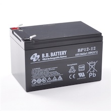 12V 12Ah Batteria, Batteria Piombo-Acido (AGM), B.B. Battery BP12-12, VdS, 151x98x94 (LxLAxA), Terminale T2 Faston 250 (6,3 mm)