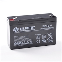 6V 12Ah Batteria, Batteria Piombo-Acido (AGM), B.B. Battery BP12-6, VdS, 151x50x94 mm (LxLAxA), Terminale T2 Faston 250 (6,3 mm)