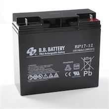 12V 17Ah Batteria, Batteria Piombo-Acido (AGM), B.B. Battery BP17-12, VdS, 181x76x166 (LxLAxA), Terminale B1 (vite M5)