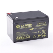 12V 12Ah Batteria, Batteria Piombo-Acido (AGM), B.B. Battery EP12-12,  151x98x94 (LxLAxA), Terminale T2 Faston