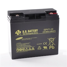 12V 17Ah Batteria, Batteria Piombo-Acido (AGM), B.B. Battery EP17-12, 181x76x166 (LxLAxA), Terminale I1 (Inserisci femmina M5)