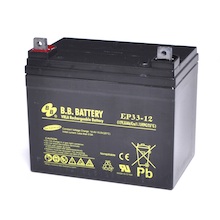 12V 33Ah Batteria, Batteria Piombo-Acido (AGM), B.B. Battery EP33-12, 195x129x155 (LxLAxA), Terminale B7 (vite M6), Standard Type