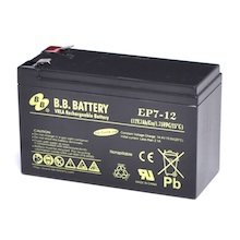 12V 7Ah Batteria, Batteria Piombo-Acido (AGM), B.B. Battery EP7-12, 151x65x93 (LxLAxA), Terminale T2 Faston 250 (6,3 mm)