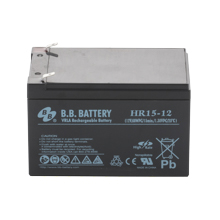 12V 15Ah Batteria, Batteria Piombo-Acido (AGM), B.B. Battery HR15-12, 151x98x94 (LxLAxA), Terminale T2 Faston 250 (6,3 mm)