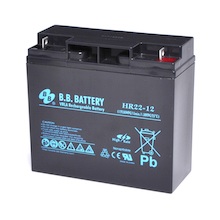 12V 22Ah Batteria, Batteria Piombo-Acido (AGM), B.B. Battery HR22-12, 181x76x166 (LxLAxA), Terminale B1 (vite M5)