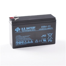 12V 6Ah Batteria, Batteria Piombo-Acido (AGM), B.B. Battery HR6-12, 151x51x94 (LxLAxA), Terminale T2 Faston 250 (6,3 mm)