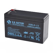 12V 9Ah Batteria, Batteria Piombo-Acido (AGM), B.B. Battery HRL9-12, 151x65x94 (LxLAxA), Terminale T2 Faston 250 (6,3 mm)