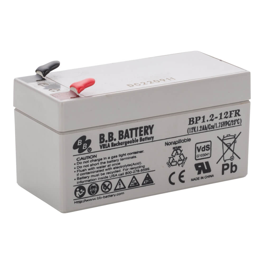 12V 1.2Ah Batteria, Batteria Piombo-Acido (AGM), B.B. Battery BP1.2-12,  VdS, 97x45x50 (LxLAxA)