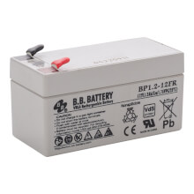 12V 1.2Ah Batteria, Batteria Piombo-Acido (AGM), B.B. Battery BP1.2-12FR, VdS, difficilmente infiammabile, sostituisce p.e. Panasonic LC-R121R3PG