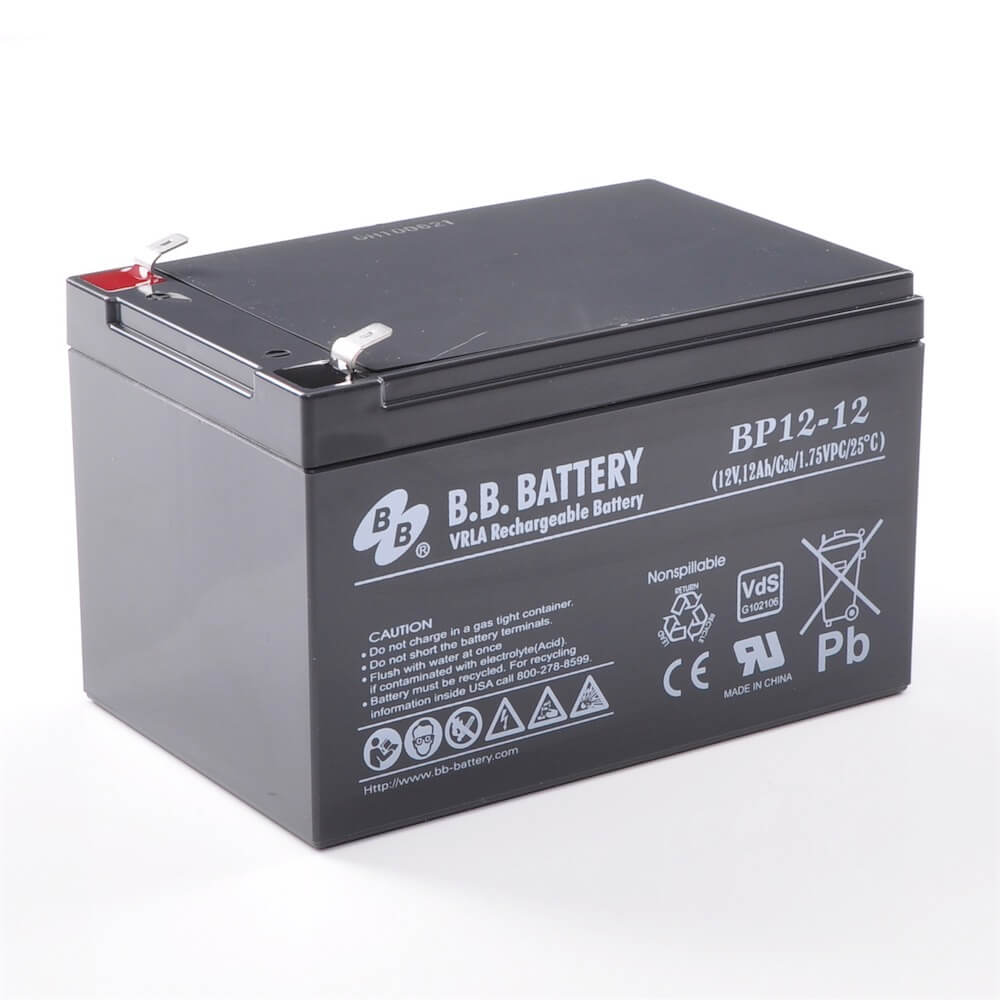 12V 12Ah Batteria, Batteria Piombo-Acido (AGM), B.B. Battery BP12-12, VdS,  151x98x94 (LxLAxA), Terminale T2