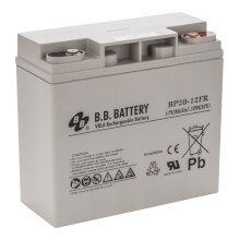 12V 20Ah Batteria, Batteria Piombo-Acido (AGM), B.B. Battery BP20-12FR, difficilmente infiammabile, sostituisce p.e. Panasonic LC-P1220AP