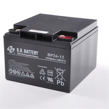 12V 26Ah Batteria, Batteria Piombo-Acido (AGM), B.B. Battery BP26-12, VdS, 175x166x123 (LxLAxA), Terminale I1 (Inserisci femmina M5)