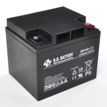 12V 40Ah Batteria, Batteria Piombo-Acido (AGM), B.B. Battery BP40-12, VdS, 197x165x171 (LxLAxA), Terminale I2 (inserisci femmina M6)