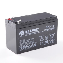 12V 7Ah Batteria, Batteria Piombo-Acido (AGM), B.B. Battery BP7-12, VdS, 151x65x93 (LxLAxA), Terminale T2 Faston 250 (6,3 mm)