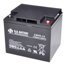 12V 50Ah Batteria, Batteria Piombo-Acido (AGM), B.B. Battery EB50-12, 197x165x171 (LxLAxA), Terminale I2 (inserisci femmina M6)