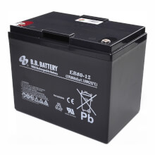 12V 80Ah Batteria, Batteria Piombo-Acido (AGM), B.B. Battery EB80-12, 260x168x209 (LxLAxA), Terminale I2 (inserisci femmina M6)