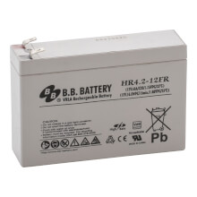 12V 4.2Ah Batteria, Batteria Piombo-Acido (AGM), B.B. Battery HR4.2-12FR, VdS, difficilmente infiammabile, sostituisce p.e. Panasonic UP-VW1220P1