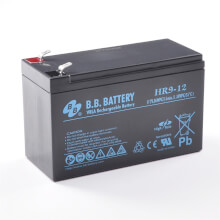 12V 9Ah Batteria, Batteria Piombo-Acido (AGM), B.B. Battery HR9-12, 151x65x94 (LxLAxA), Terminale T2 Faston 250 (6,3 mm)