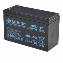 12V 9Ah Batteria, Batteria Piombo-Acido (AGM), B.B. Battery HRL9-12, 151x65x94 (LxLAxA), Terminale T2 Faston 250 (6,3 mm)