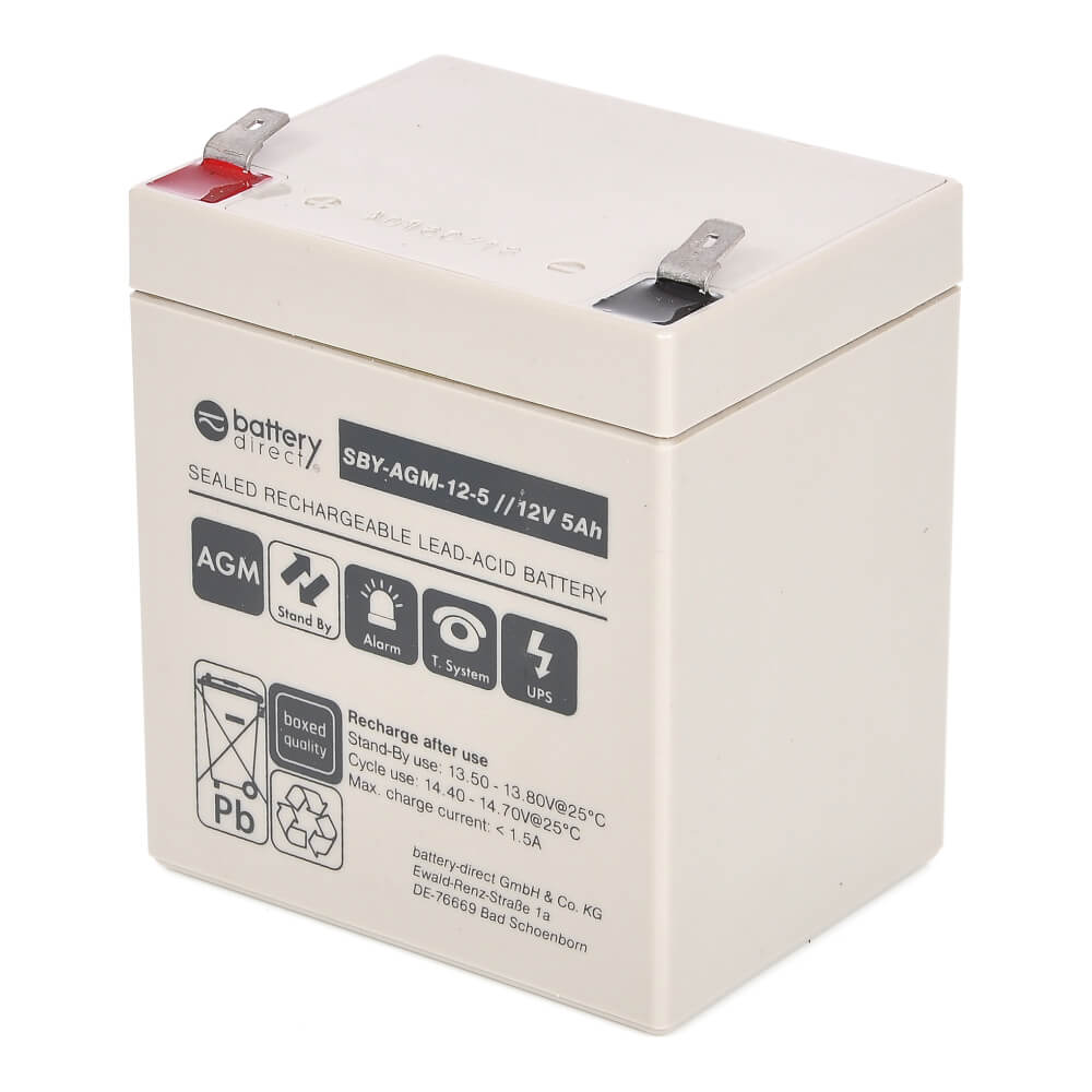 12V 7Ah Batteria, Batteria Piombo-Acido (AGM), B.B. Battery BP7-12, VdS,  151x65x93 (LxLAxA), Terminale T2