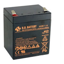 12V 7Ah Batteria, Batteria Piombo-Acido (AGM), B.B. Battery SHR7-12, 90x70x102 (lxbxh), Terminale T2 Faston 250 (6,3 mm)